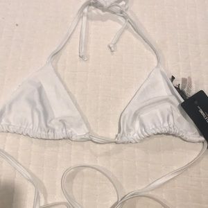 NWT 8  10 12 triangle white bikini top